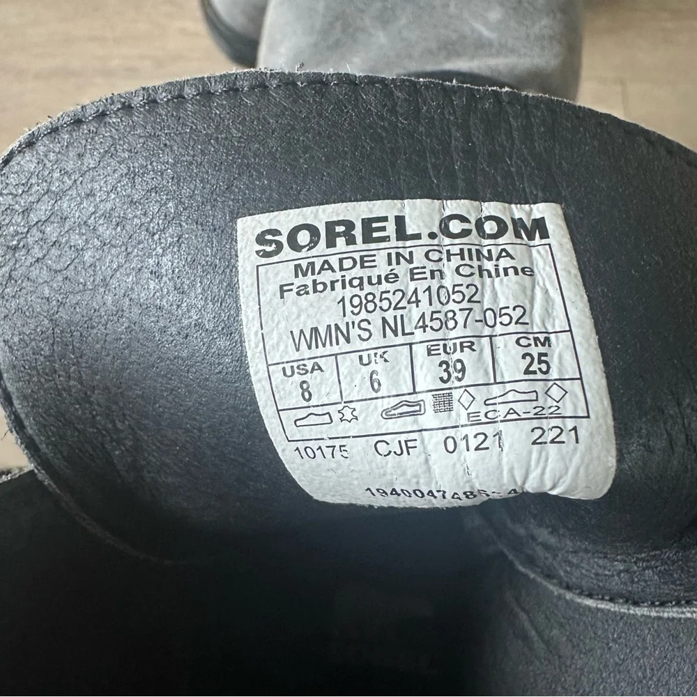 SOREL Joan of Arctic III Waterproof Lace-Up Wedge Boots Grey Sz 8